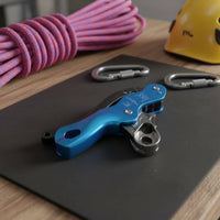 Single Plate Descender Portable Aluminum Alloy Descender Multiple Secure Mechanisms Single Plate Rappel Device for Arborists, Climbers