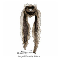 Transparent dot pattern Scarf Lightweight Lace Neck Wrap Head Covering Scarf for Women, Girls