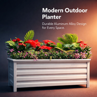 Aluminum Alloy Outdoor Planter Box for Home Gardeners, Modular Raised Garden Bed for Patio, Floor Standing Flower Set for Vegetables and