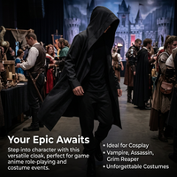 Dark Medieval Grim Reaper Cloak, Game Themed Cosplay Cloak, Cosplay Grim Reaper Cloak, Halloween Grim Reaper Hooded Cape, Hooded Coat for Role Playing