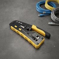 Ethernet and Telephone Modular Plug Crimping Tool Ratcheting Network Cable Crimping Tool Multifunction for Home Wiring