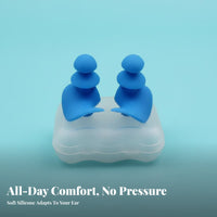 Waterproof Swimming Earplugs Comfortable Fit Silicone Earplugs Washable Hearing Protection for Light Ers, Commuters, Focusing, Travel, Concerts