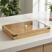 Wooden Serving Tray with Lid for Snacks and Baked Goods