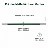 Tomato Greenhouse Fiberglass, Foil Tunnel for Raised Bed, 43cm Coated Rods, Small Greenhouse for Heat-Loving Plants