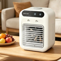 Rechargeable USB Cooling Fan Compact Mist Fan Humidifying Mini Air Cooler 2-Speed for Desk, Dorm Room