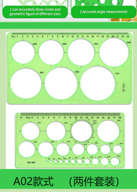 Circle Template Set Multi-Piece Optional Neutral No Chinese Drawing Ruler