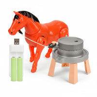 Educational Mill Grinding Horse Toy Realistic Design Electric Walking Horse Interactive Walking Horse Toy Battery Operated for Babies, Infants, Toddlers