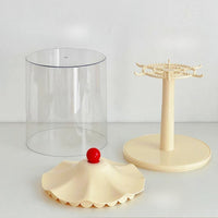 Doll Display Case with Hanging Space-Saving Loop-Saving Charm Display Box with Central Post Vertical Collectibles Case for Dresser