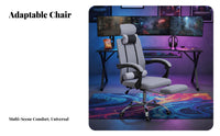 360-Degree Swivel Ergonomic Reclining Chair with Footrest High-Back Design Ergonomic Recliner with Footrest Support Office Furniture Adjustable Headrest for Students, Gamers, Telecommuting Workers, Dormitory, Gaming, Study Room, Bedroom
