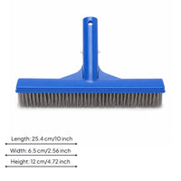 Metal Bristles Pool Cleaning Brush Hanging Hole Pool Brush Raised Handle Side Braces