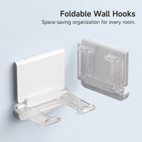 Adhesive Wall Hook Folding for Cable Organizer, Multifunctional for Student Dorm, Power Plug Holder Storage Rack, 2 Pack