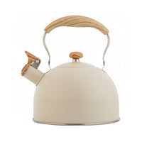 2.5L Whistling Kettle Clear Whistle Whistling Tea Kettle Wood Handle Tea Pot Large Capacity Stovetop Water Boiler Rust-Resistant