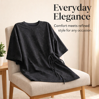 T Shirts for Women with Traditional Frog Button Closure, Oversized Loose Fit Ladies for Daily Wear, Chinese Style Casual Top