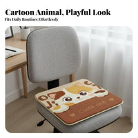 Non-Slip Cartoon Cat Seat Cushion Warm Faux Cashmere Seat Pad Washable for Students, Office Workers, Dorm Room, Classroom, Home