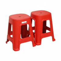 Thickened Design Stackable Square Stool Space-Saving Household Furniture Sturdy Backless Seat Easy to Clean for Families, Office Workers, Living Room, Kitchen, Bedroom, Bathroom