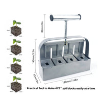 Soil Block Maker Easy to Use Handheld Soil Blocker Ergonomic Handle Starting Block Form for Nursery