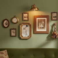 Light Luxury Ornate Resin Photo Frame Safeguard Glass Front Ornate Baroque Photo Frame Double-Sided Display Home Decor for Living Room, Bedroom, Office, Desktop