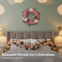 Artificial Floral Wreath Elegant Design Decorative Floral Wreath Farmhouse Floral Decor Romantic Ambiance House Decoration
