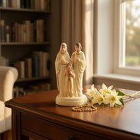 Glow-in-the-Dark Family Statue with Oval Base Luminous Family Figurine Devotional Decorative Statue Easy to Clean for Living Room, Bedside Table
