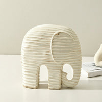 Elephant Figurine Ribbed Elephant Statue Modern Decor for Living Room