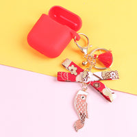 Japanese Style Lucky Koi Fish Keychain Charm for Phones and Bags, Metal Couple Gift