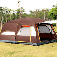 Large Outdoor Camping Tent with 2 Rooms, Sun Protection, and Rainproof Design for 5-12 People