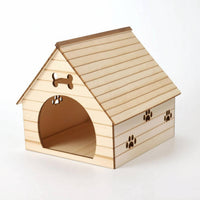 Miniature Dog House Paw-Print Dollhouse Doghouse Compact Wooden Pet House Prop for Photographers