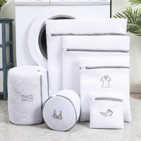 Embroidered Sandwich Mesh Laundry Bag for Delicates, Double-Layer Washing Machine Protector
