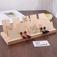 Wooden Earring Display Stand for Studs, Dangles, and Necklaces - Jewelry Organizer for Countertop