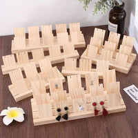 Wooden Earring Display Stand for Studs, Dangles, and Necklaces - Jewelry Organizer for Countertop