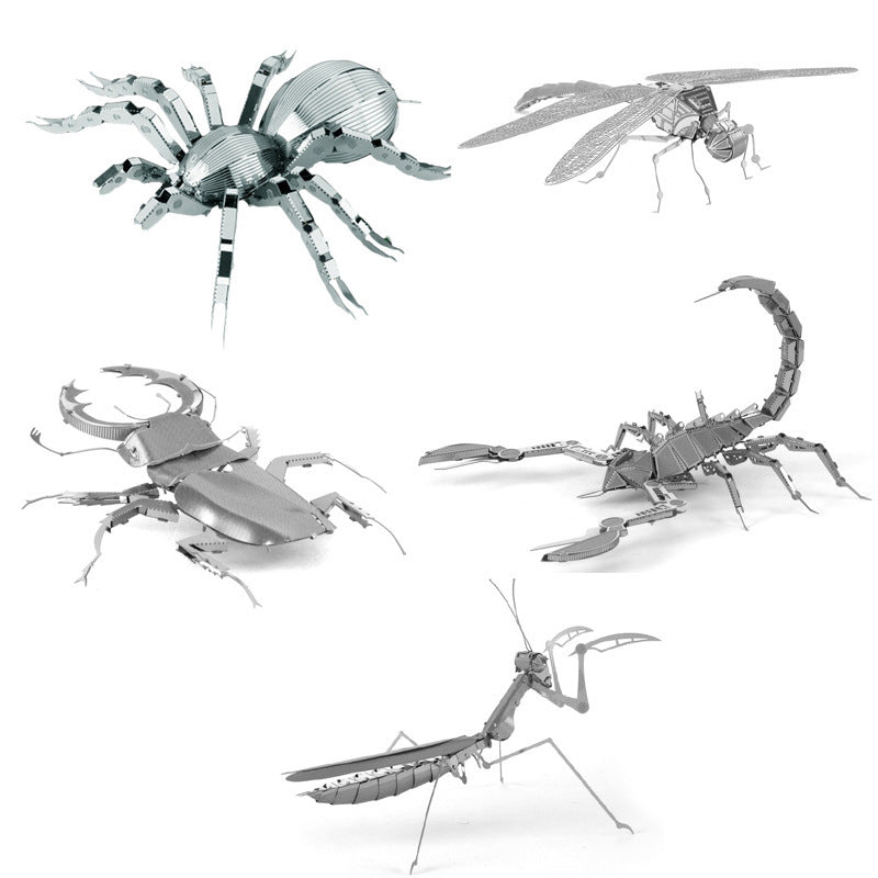 Metal DIY 3D Puzzle Insect Models - Praying Mantis, Scorpion, Stag Beetle, Tarantula