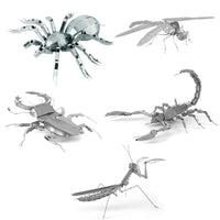 Metal DIY 3D Puzzle Insect Models - Praying Mantis, Scorpion, Stag Beetle, Tarantula