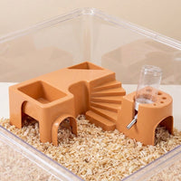 Hamster Cage and Combined Habitat, Hamster Villa with Openings, Multi-Function Landscape for Engaging and Active Small Pets