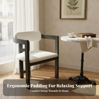 Solid Wood Frame Chair Light Luxury Design Solid Wood Desk Chair Ergonomic Curved Backrest Woven Cord Seat Armchair for Homeowners, Kitchen