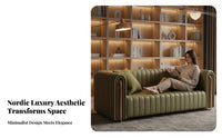Light Luxury Upholstered Single Sofa Nordic visually pleasing Scalloped rear Couch architectural and aesthetic Seating Furniture Minimalist Design for Interior Designers, Business Owners, Living Room, Reception Area, Hotel Lobby, Bdeliveredique