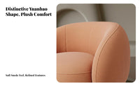 Modern Design Rounded Tub Armchair Soft Upholstery Accent Chair Luxuriously Cushioned Cushioning Lounge Seat Curved Outline for Business Owners, Interior Designers, Reception Area, Boutique, Living Room, Home Not on Ice