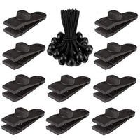 Outdoor Tent Clips with Bungee Cords and Carabiners for Canopy and Awning Windproof Fastening