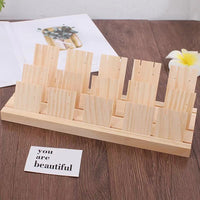 Wooden Earring Display Stand for Studs, Dangles, and Necklaces - Jewelry Organizer for Countertop