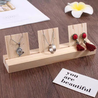 Wooden Earring Display Stand for Studs, Dangles, and Necklaces - Jewelry Organizer for Countertop