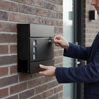 Weather-Resistant Lockable Mailbox with Viewing Ports Sturdy Wall-Mounted Mailbox with Keys Long-Lasting Postbox Weatherproof for Homeowners, Landlords, House Exterior, Porch, Entryway