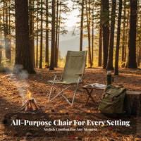 Foldable Design Highspine Camping Chair Lightweight Highspine Folding Camp Chair Padded head cushionrest Portable Seat Built-in beverage holder for Beachgoers, Sports Spectators, Fishing, outdoor meal, spineyard, Barbecues