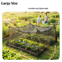 Lightweight Black Mesh Plant Cover with Clips Polyester Mesh Cover Folded Garden Protection Net Foldable for Patio