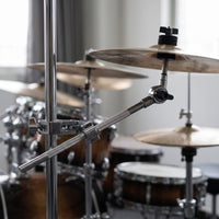 Chrome-Plated Cymbal Arm with Clamp Heavy Duty Drum Extension Arm Non-Slip Cymbal Mounting Bracket Space-Saving for Home Practice