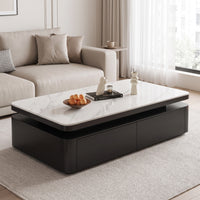 Coffee Table with 4 Drawers Minimalist Coffee Table with Storage Modern Furniture for Living Room, Apartment
