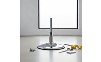 Salon Chair Round Base Polished Chrome Finish Barber Chair Base Anti-Slip Rubber Gasket Furniture Part for Beauty Parlor
