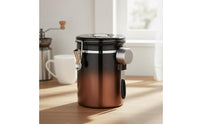 Single-Way CO2 Valve Coffee Bean Storage Container Multipurpose Stainless Steel Coffee Canister Freshness Lock Stainless Steel Canister Date Tracker for Kitchen Counter, Pantry