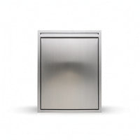 Brushed Stainless Steel Wall-Mounted Trash Can Cabinet Concealed Tilt-out Trash Cabinet Flush-Mount Recessed Waste Receptacle Modern for Renovators, Homeowners