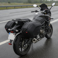 Semi-Rigid Motorcycle Saddle Bag Structured Motorcycle Saddlebag Strap-Mount Saddle Bag with Carry Handle Heavy-Duty for Motorcyclists, Commuters, Daily Commuting