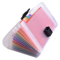 A6 Mini Plastic Expanding File Folder with 13 Pockets, Rainbow Accordion Document Organizer for Office and Home