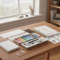 Beginner-Friendly Watercolor Workbook with Paint Case Allcomplete Watercolor Painting Kit with Paper Easy to Use Book Compact for Classroom